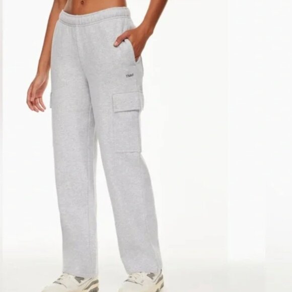 Aritzia Pants - ARITZIA TNA Cozy Fleece Mega Fit Cargo Sweatpants Size M Gray Cozy Fleece Mega